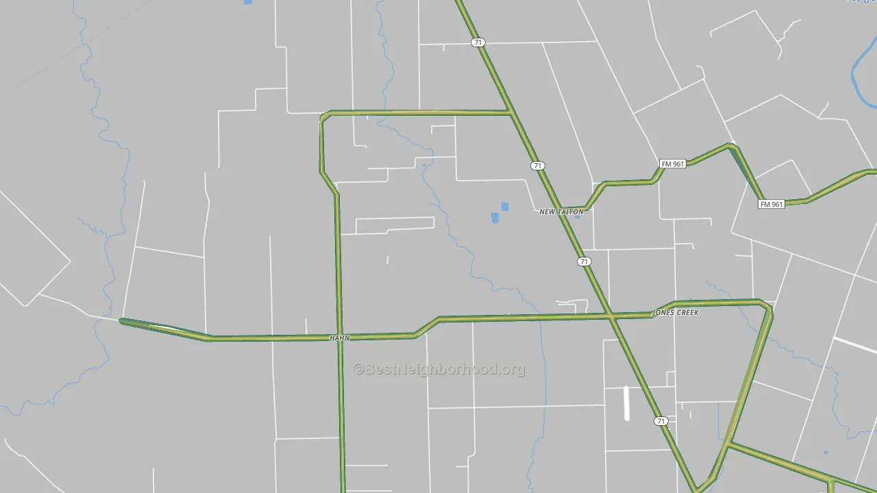 New Taiton, TX Map of Noise Levels in New Taiton