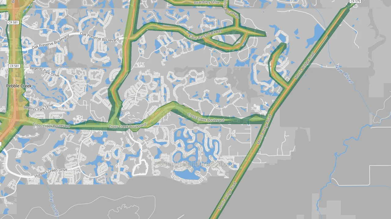New Tampa, Tampa, FL Map of Noise Levels in New Tampa