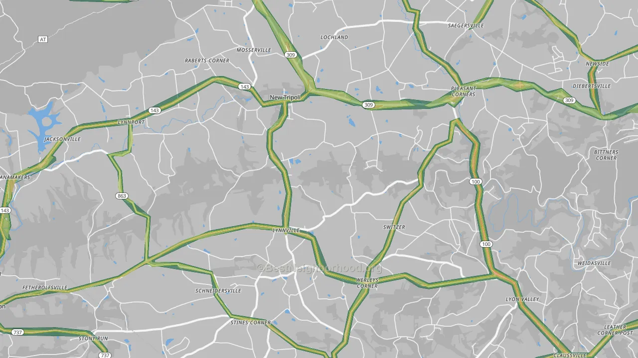 New Tripoli, PA Map of Noise Levels in New Tripoli
