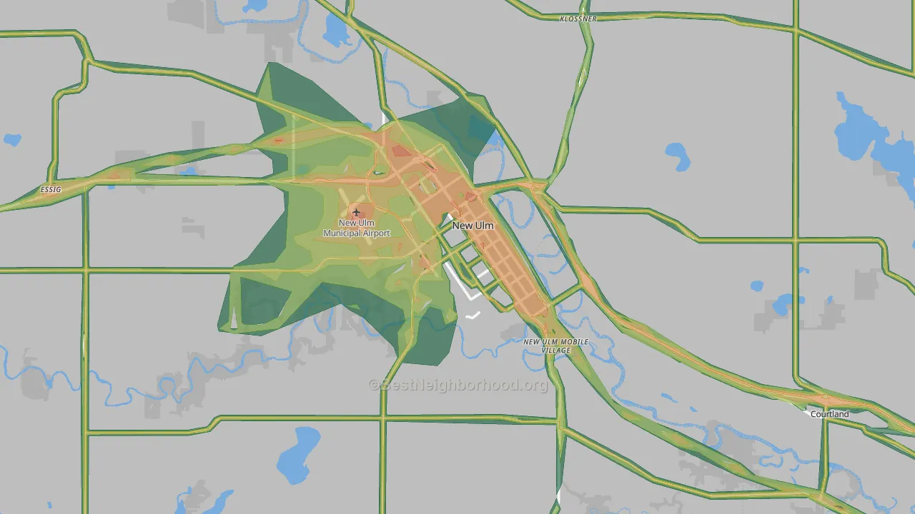 New Ulm, MN Map of Noise Levels in New Ulm