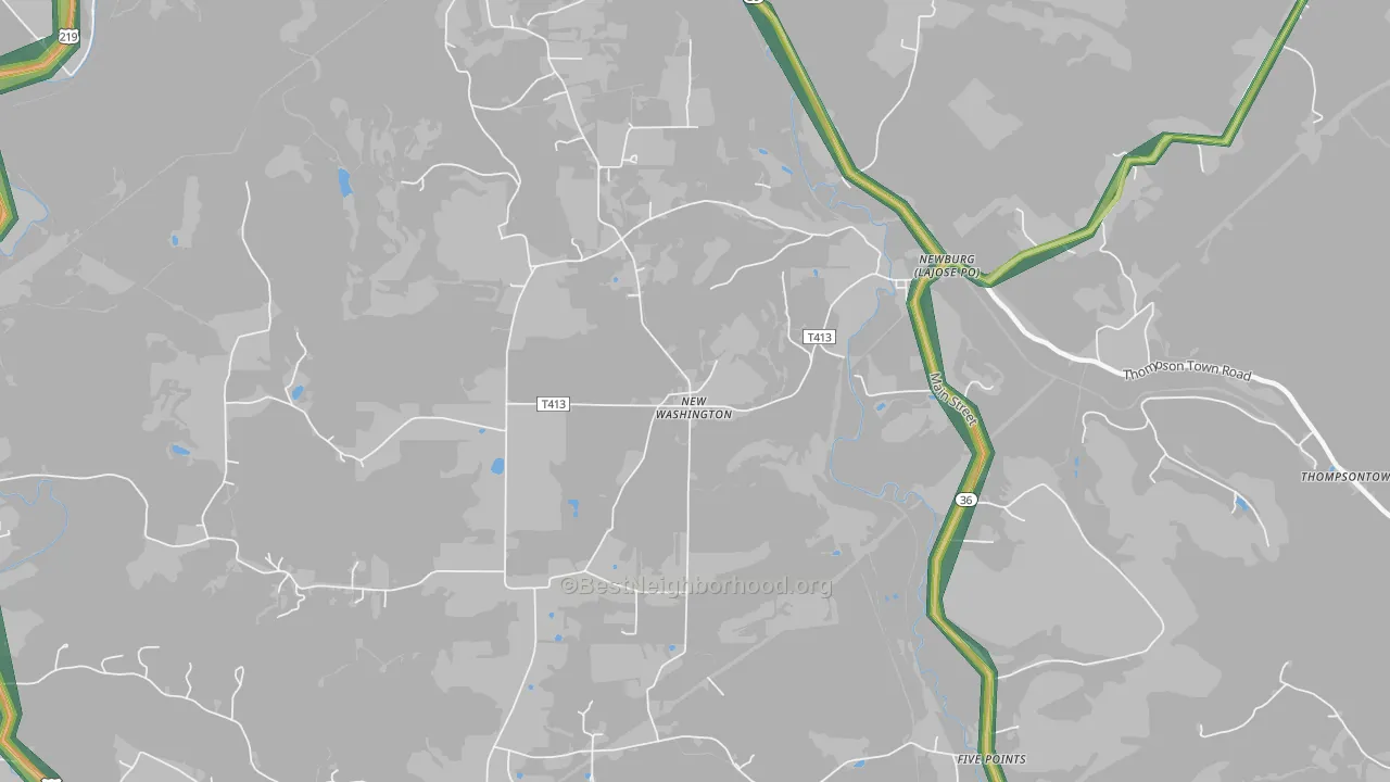 New Washington, PA Map of Noise Levels in New Washington