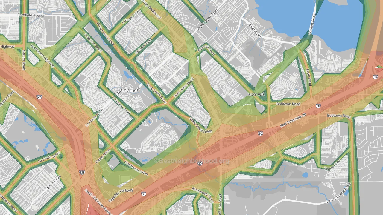 New West, Garland, TX Map of Noise Levels in New West