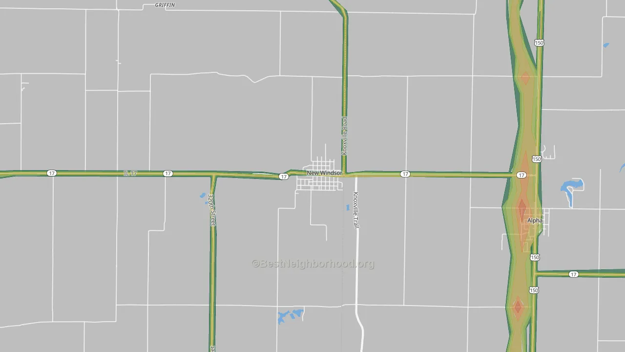 New Windsor, IL Map of Noise Levels in New Windsor