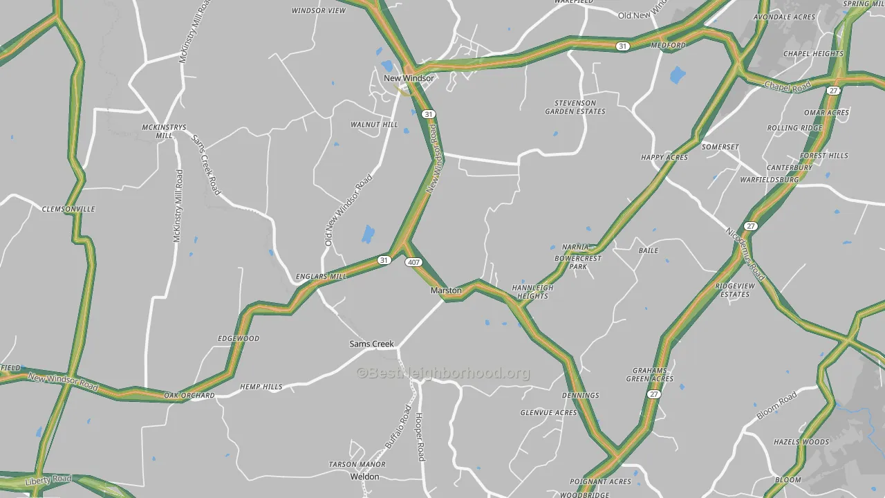 New Windsor, MD Map of Noise Levels in New Windsor