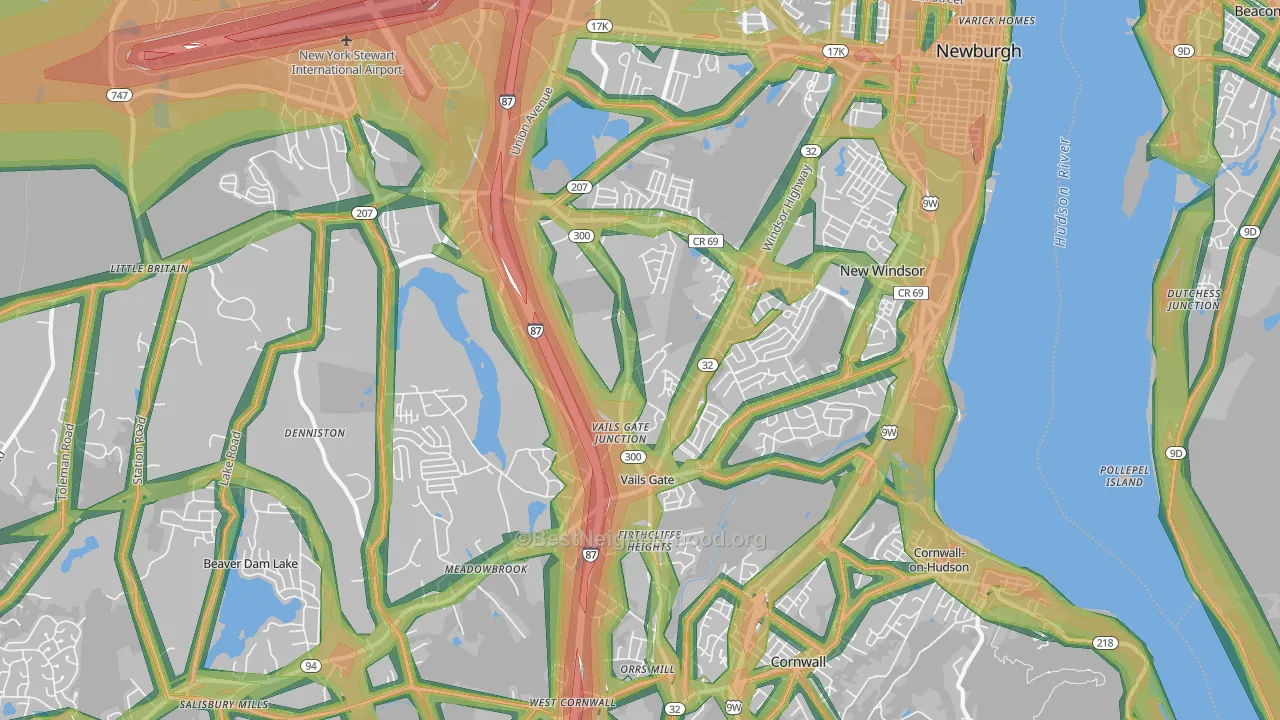 New Windsor, NY Map of Noise Levels in New Windsor
