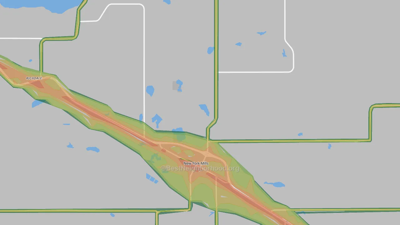 New York Mills, MN Map of Noise Levels in New York Mills