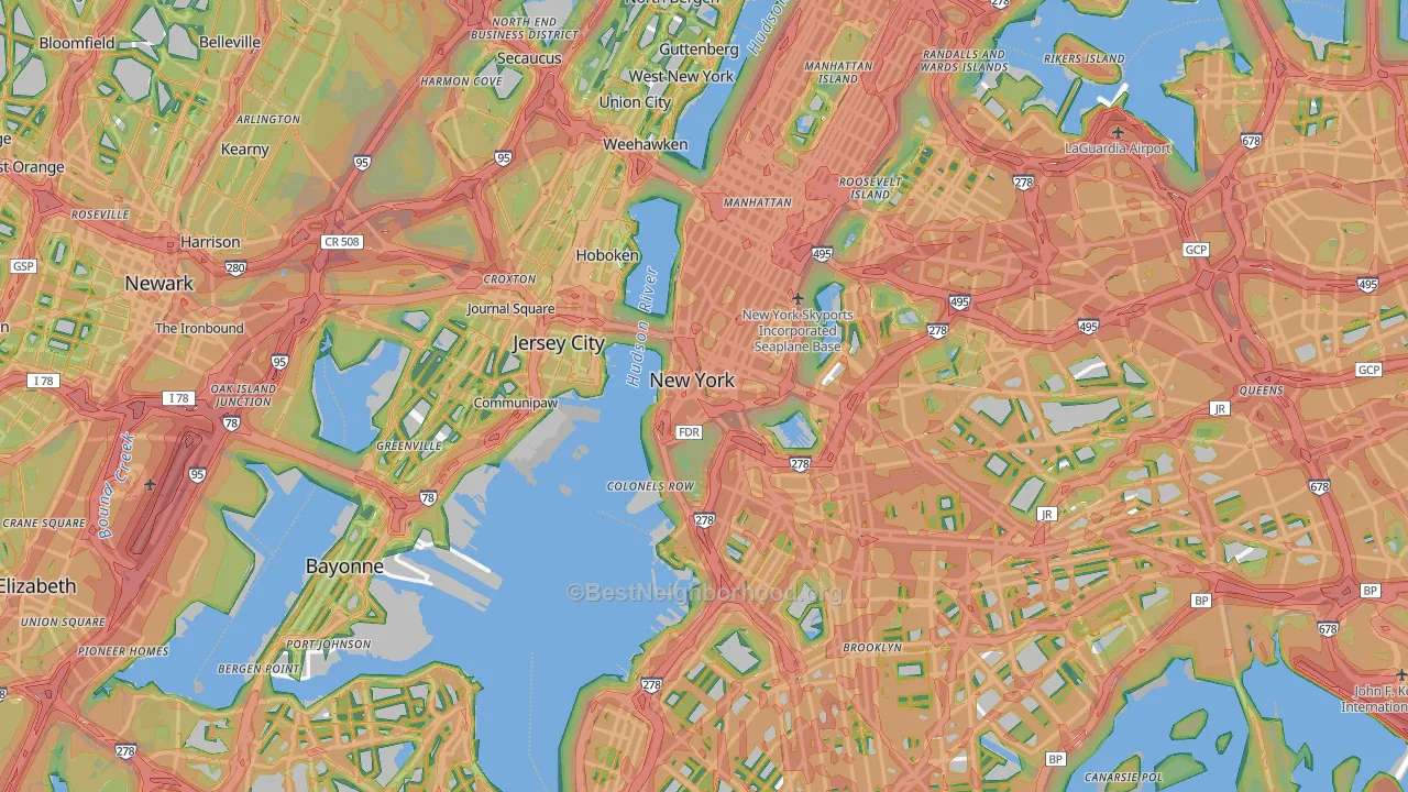 New York, NY Map of Noise Levels in New York