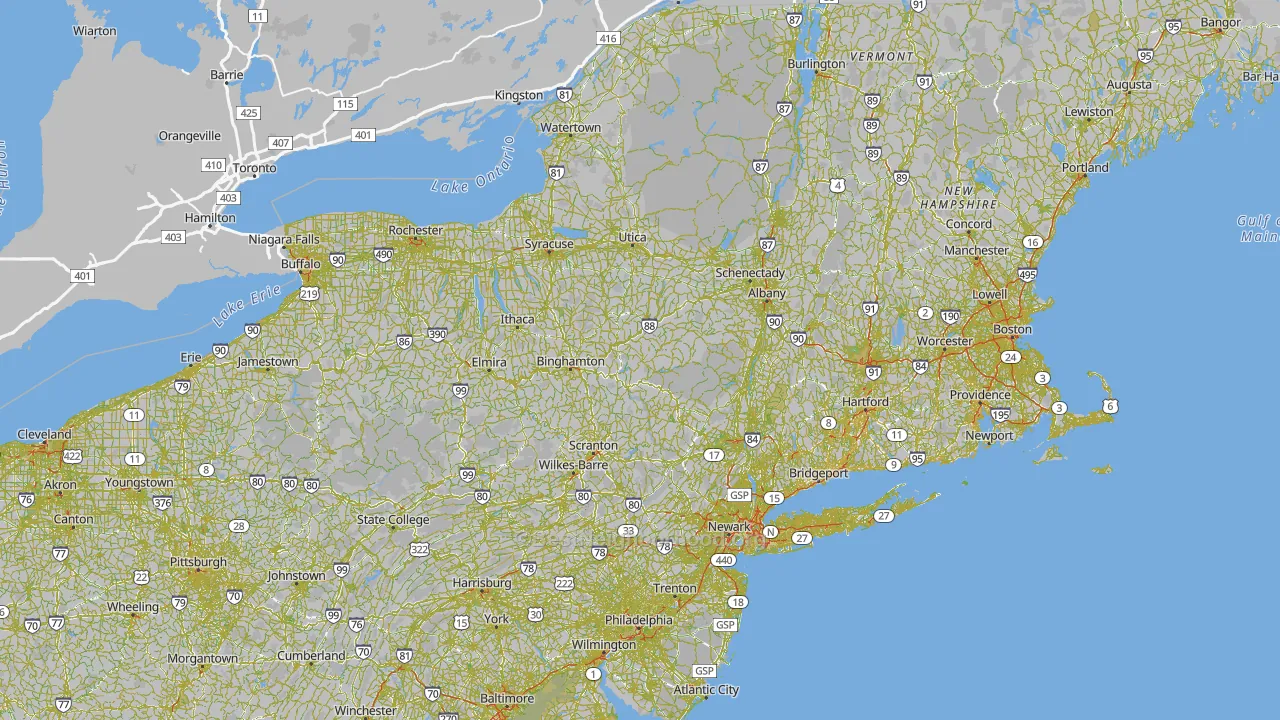 New York Map of Noise Levels in New York