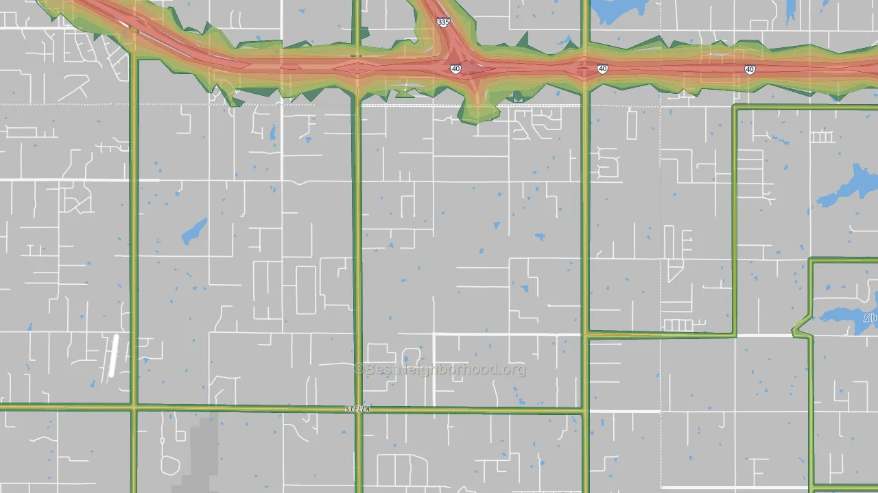 Newalla, OK Map of Noise Levels in Newalla