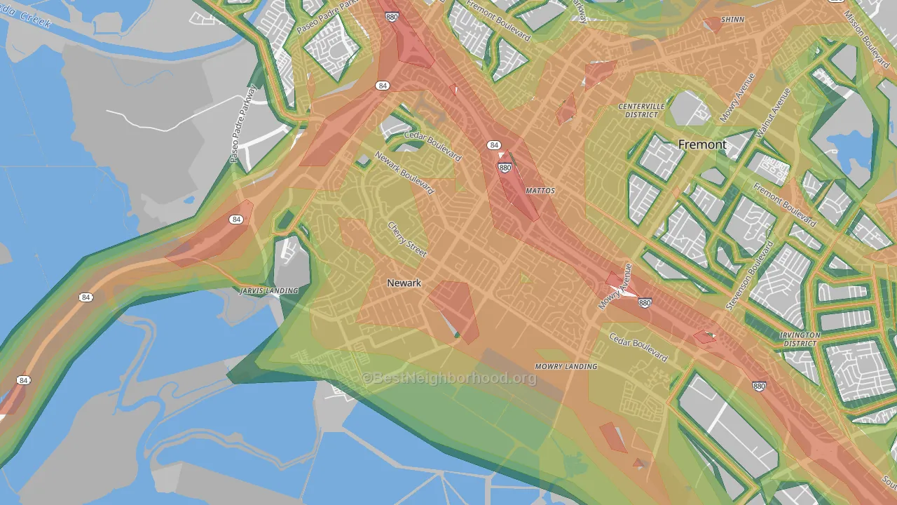 Newark, CA Map of Noise Levels in Newark