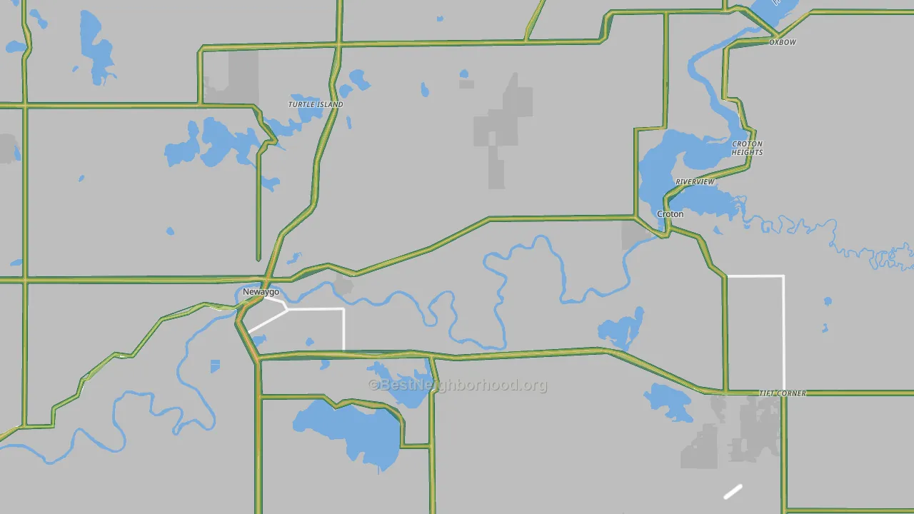 Newaygo, MI Map of Noise Levels in Newaygo