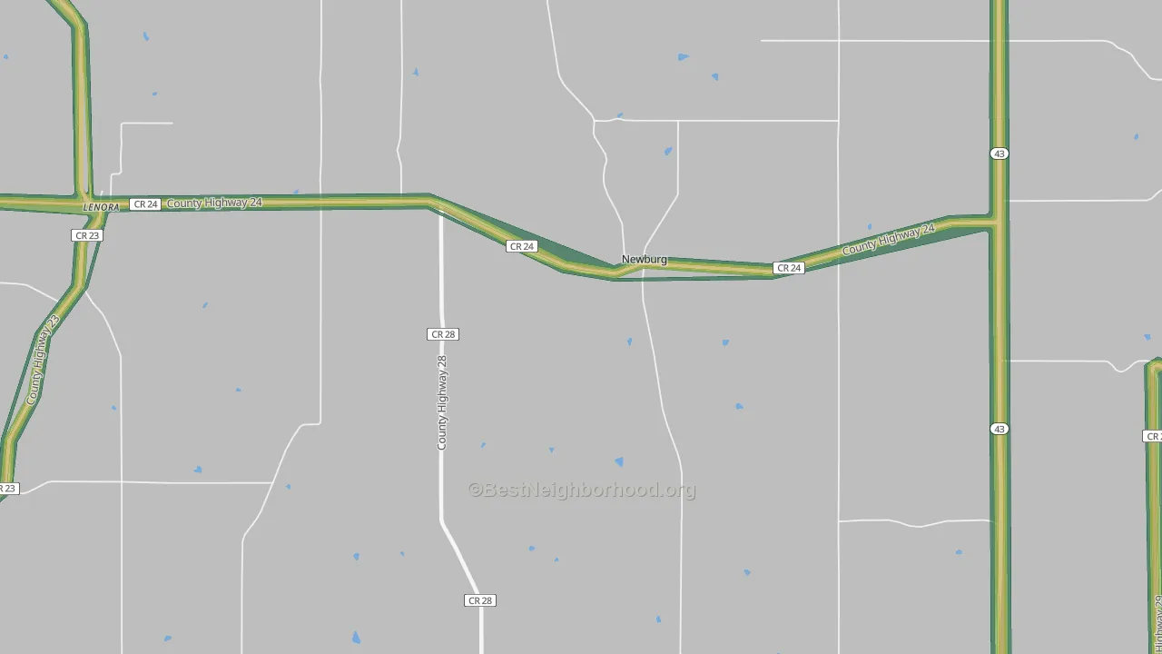 Newburg, MN Map of Noise Levels in Newburg