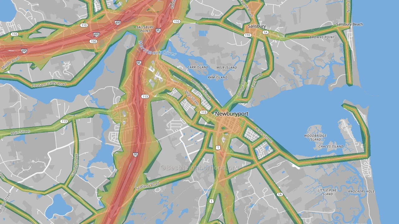 Newburyport, MA Map of Noise Levels in Newburyport