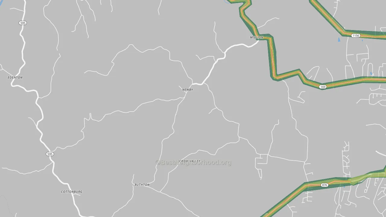 Newby, KY Map of Noise Levels in Newby