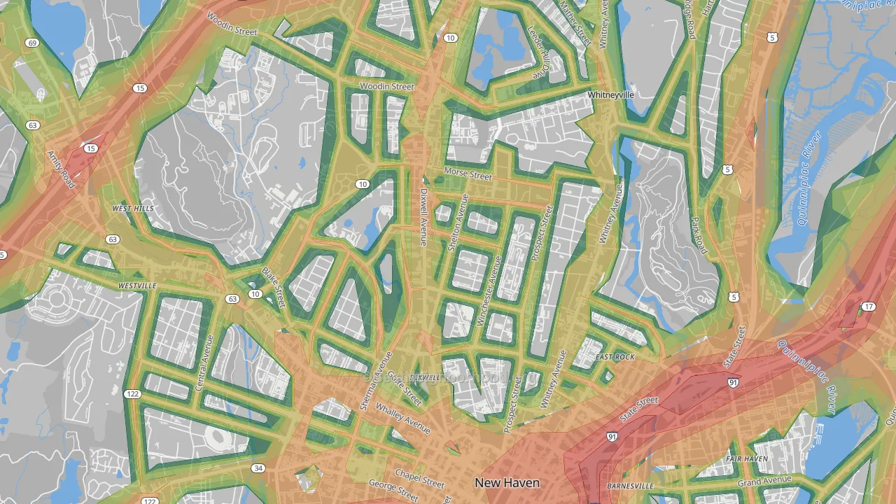 Newhallville, New Haven, CT Map of Noise Levels in Newhallville