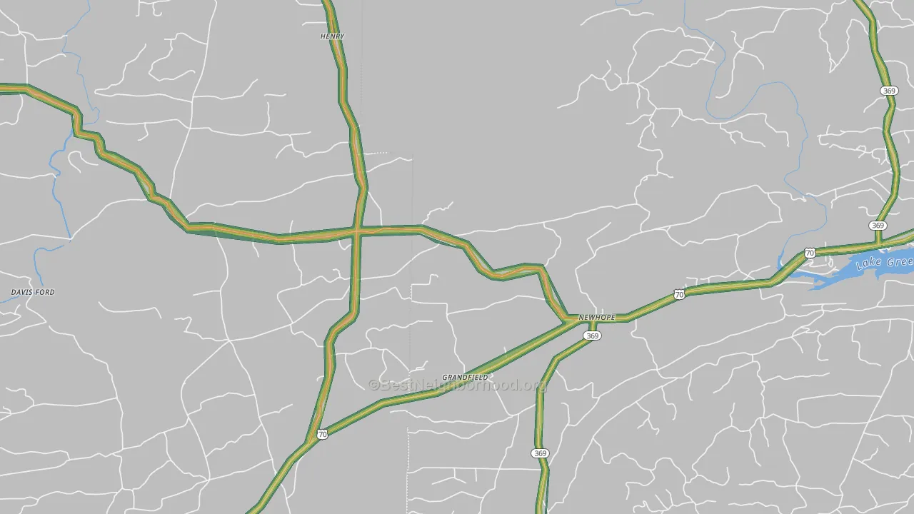 Newhope, AR Map of Noise Levels in Newhope