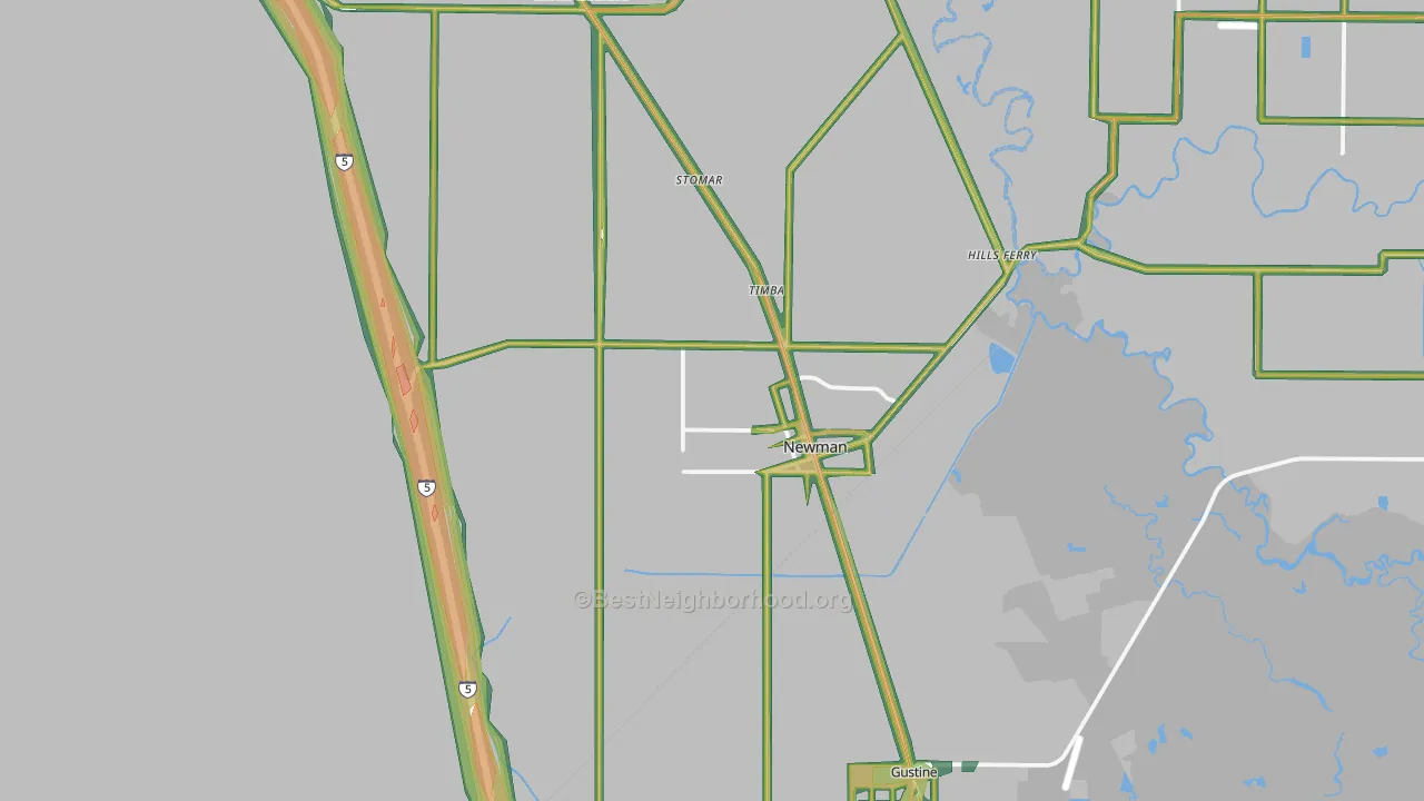 Newman, CA Map of Noise Levels in Newman