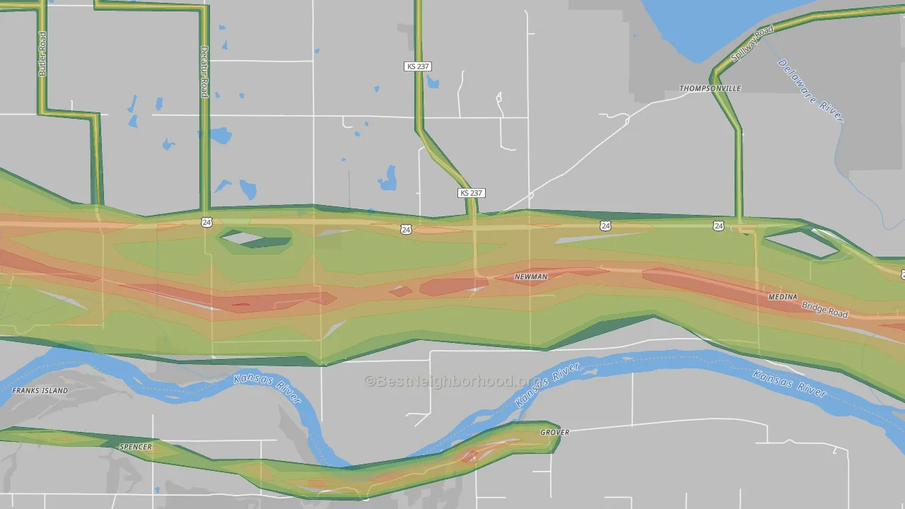 Newman, KS Map of Noise Levels in Newman