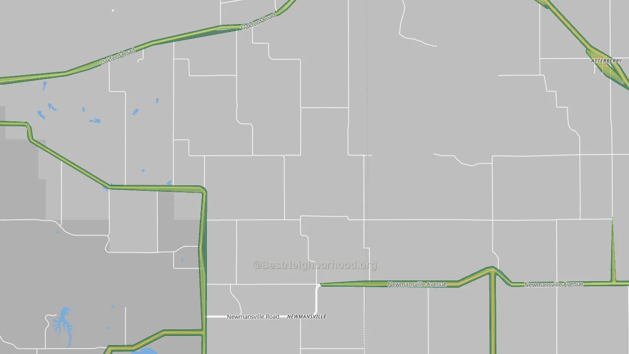 Newmansville, IL Map of Noise Levels in Newmansville