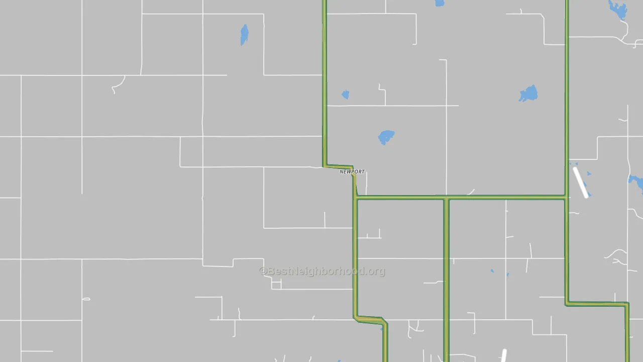 Newport, OK Map of Noise Levels in Newport