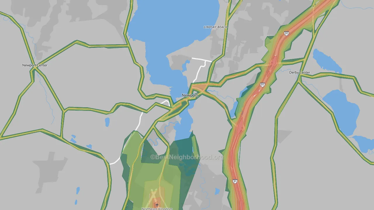 Newport, VT Map of Noise Levels in Newport