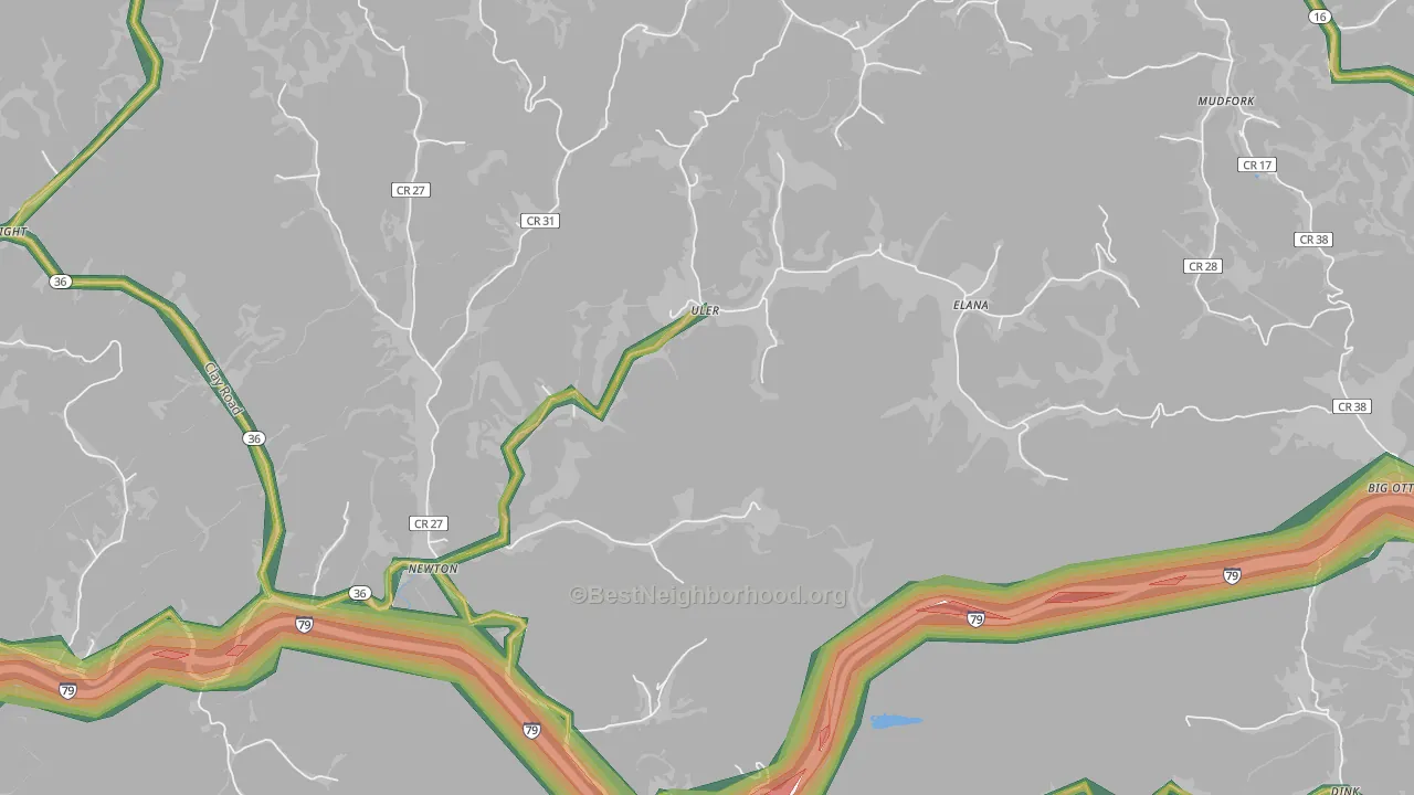 Newton, WV Map of Noise Levels in Newton