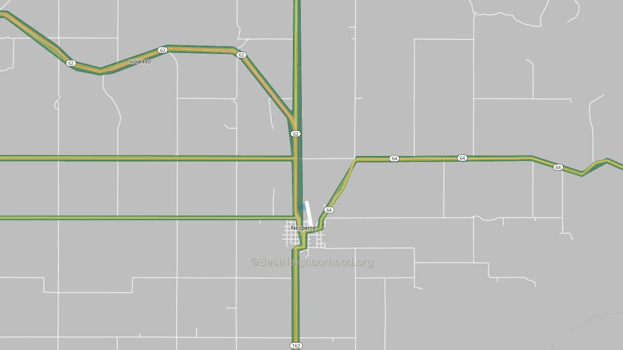 Nezperce, ID Map of Noise Levels in Nezperce