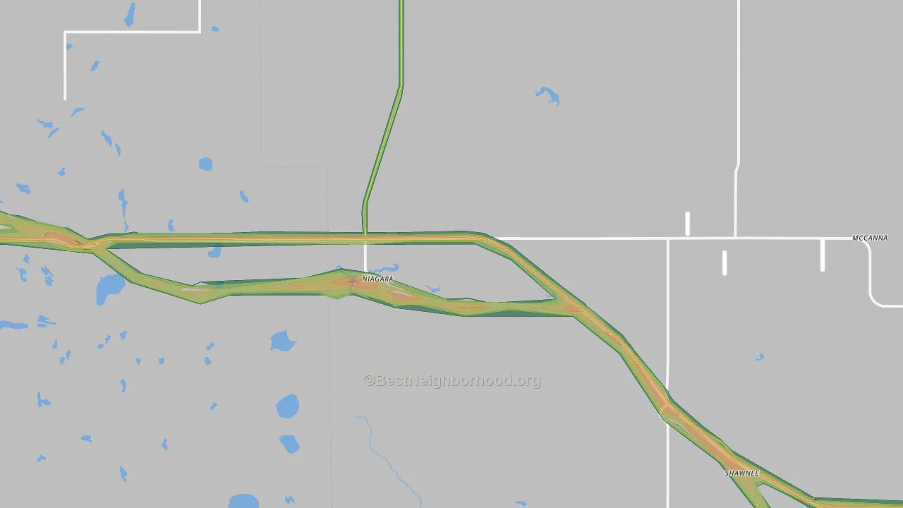 Niagara, ND Map of Noise Levels in Niagara