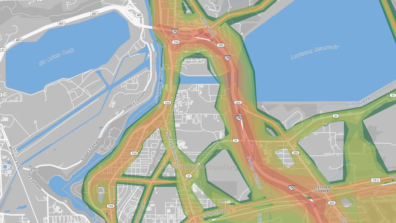 Niagara University, NY Map of Noise Levels in Niagara University