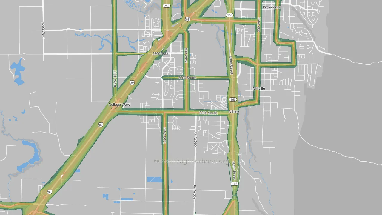 Nibley, UT Map of Noise Levels in Nibley