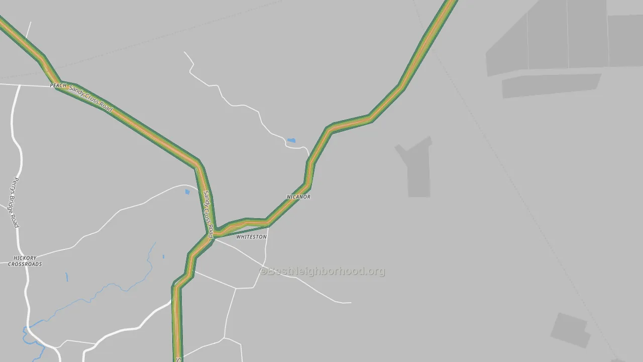 Nicanor, NC Map of Noise Levels in Nicanor