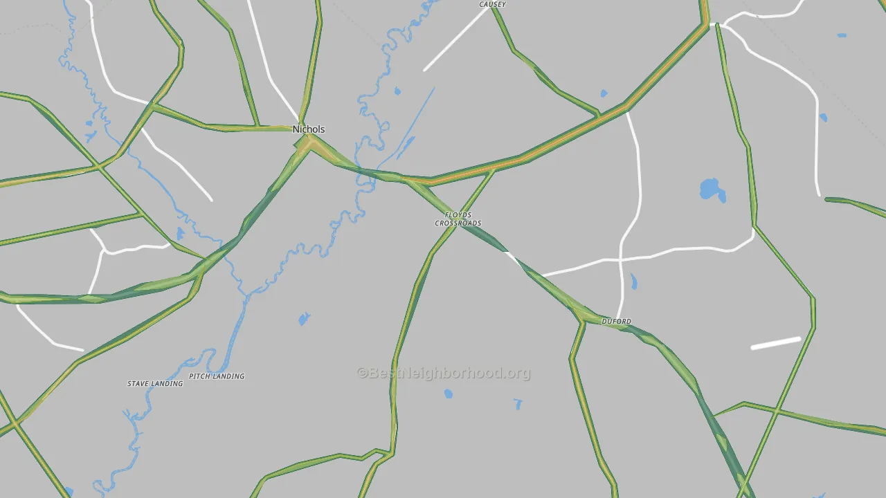 Nichols, SC Map of Noise Levels in Nichols