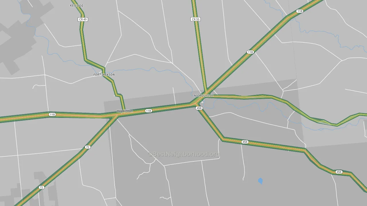 Nicholville, NY Map of Noise Levels in Nicholville