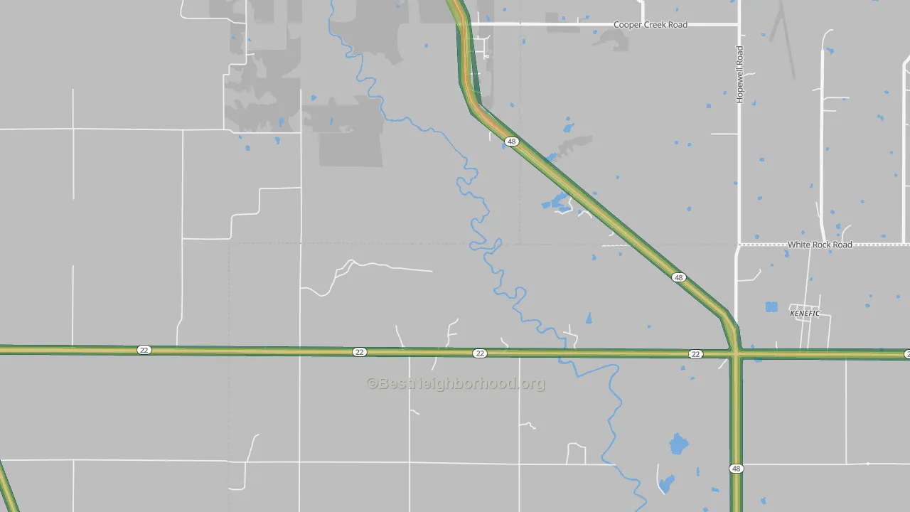 Nida, OK Map of Noise Levels in Nida