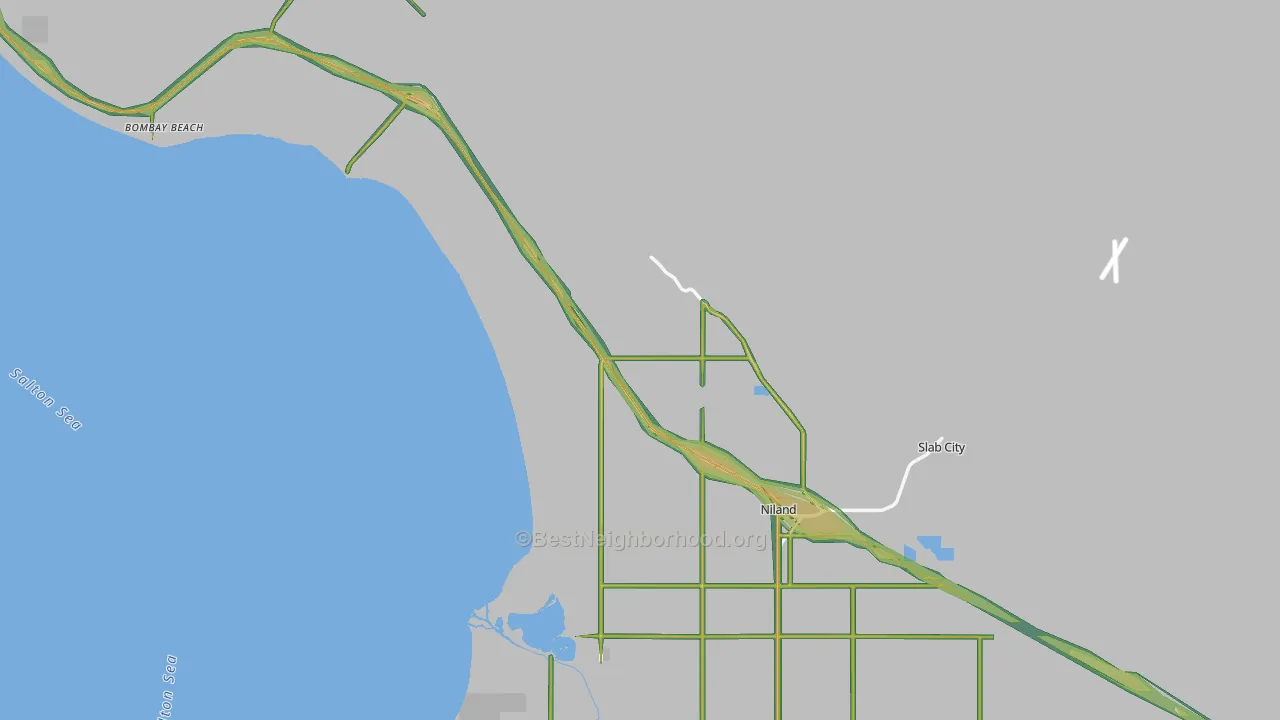 Niland, CA Map of Noise Levels in Niland