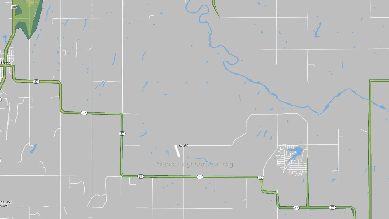 Niles, OK Map of Noise Levels in Niles