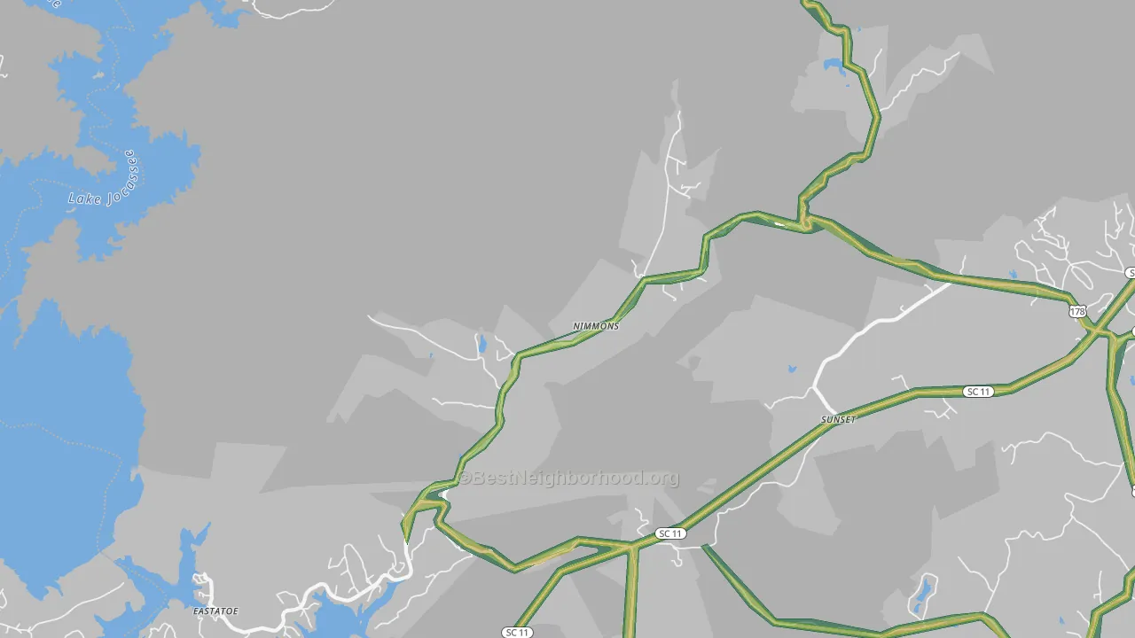 Nimmons, SC Map of Noise Levels in Nimmons