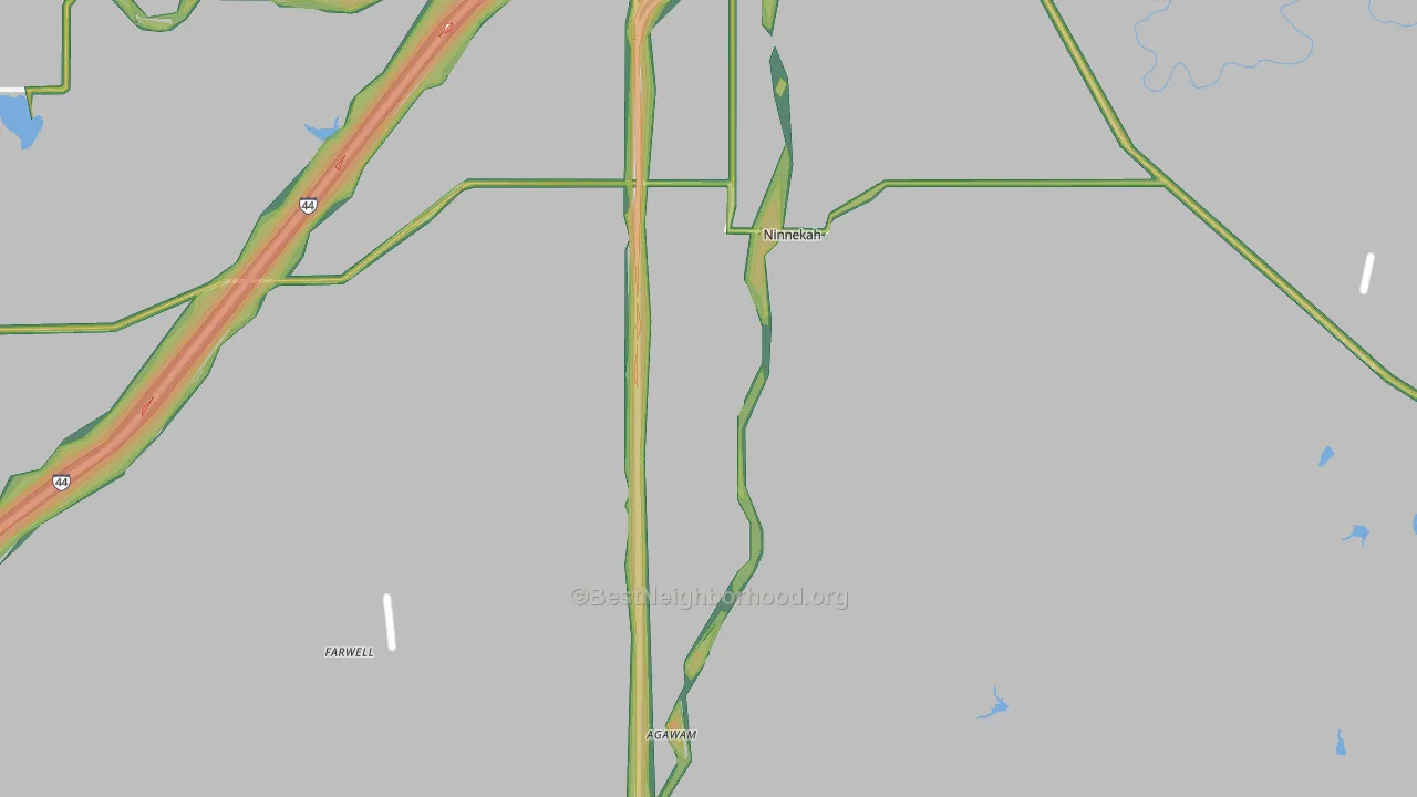 Ninnekah, OK Map of Noise Levels in Ninnekah
