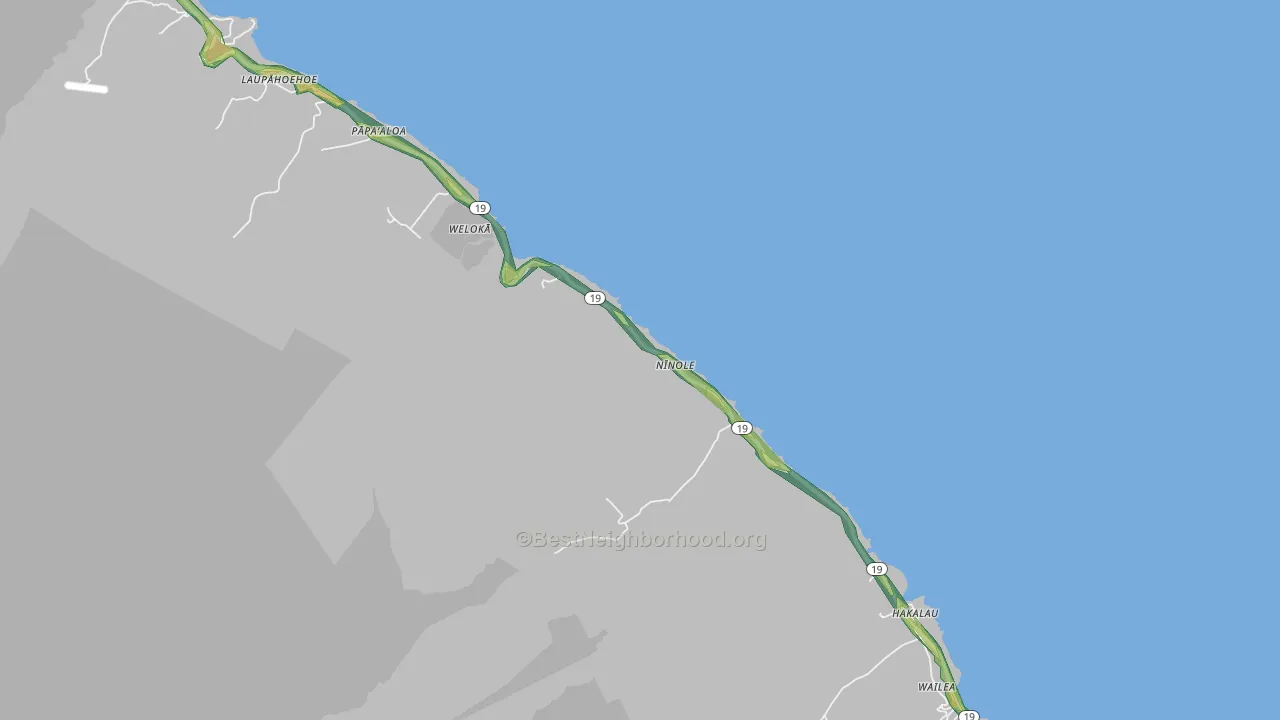 Ninole, HI Map of Noise Levels in Ninole