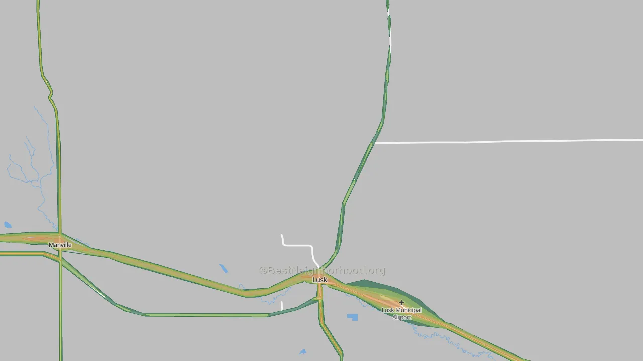 Niobrara County, WY Map of Noise Levels in Niobrara County