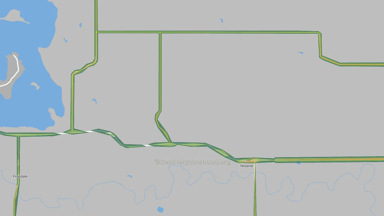 Nisland, SD Map of Noise Levels in Nisland
