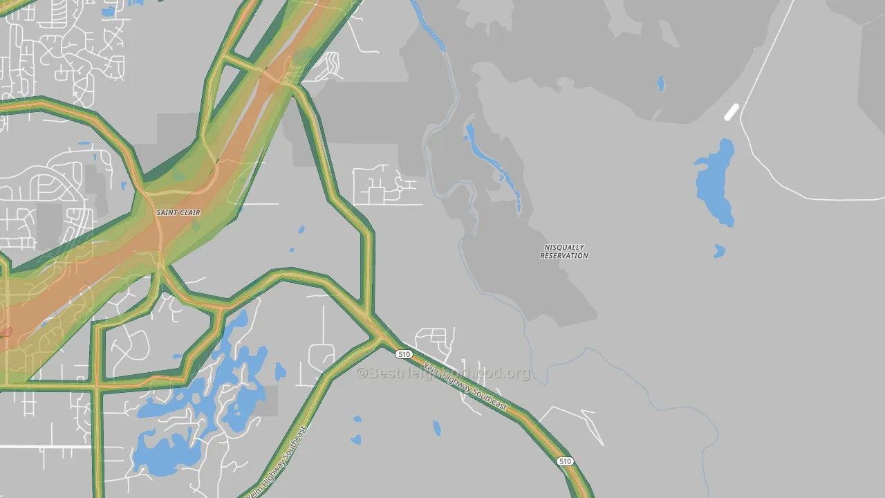 Nisqually Indian Community, WA Map of Noise Levels in Nisqually Indian Community