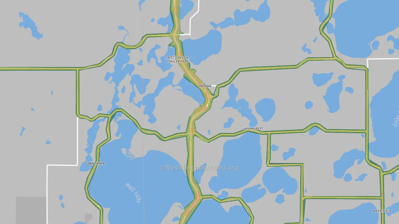 Nisswa, MN Map of Noise Levels in Nisswa