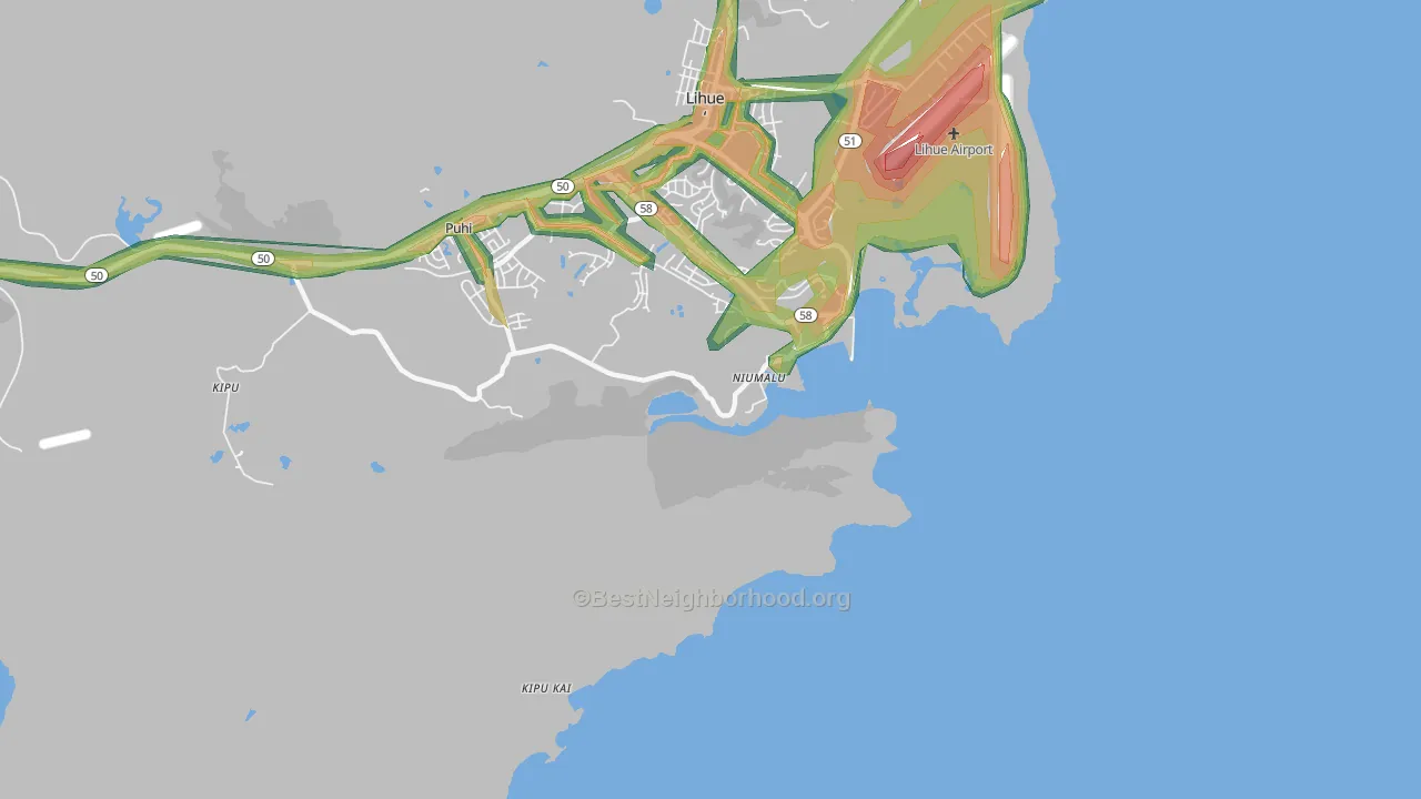 Niumalu, HI Map of Noise Levels in Niumalu