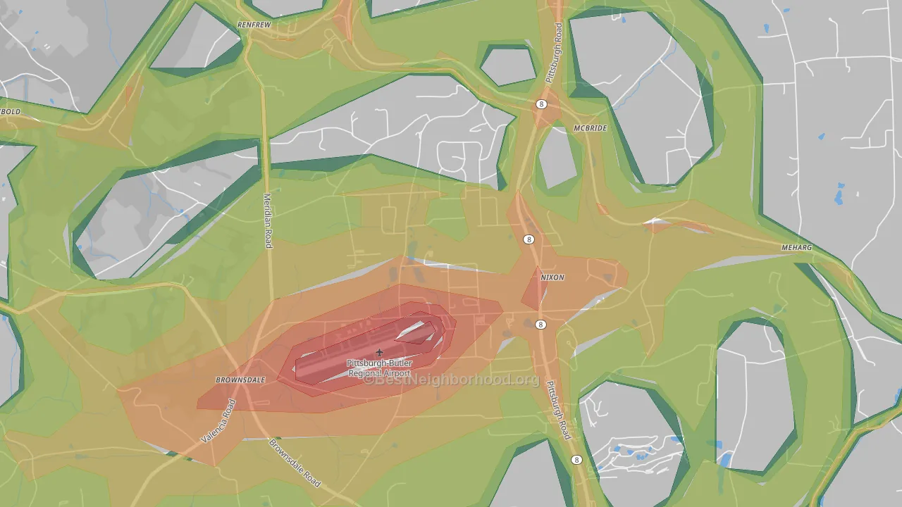 Nixon, PA Map of Noise Levels in Nixon