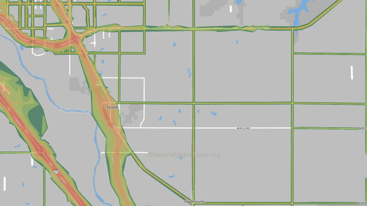Noble, OK Map of Noise Levels in Noble