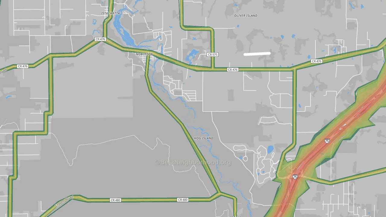 Nobleton, FL Map of Noise Levels in Nobleton