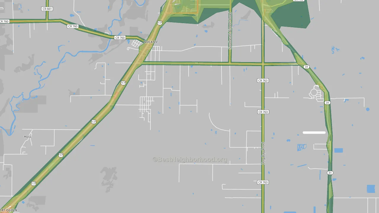 Nocatee, FL Map of Noise Levels in Nocatee