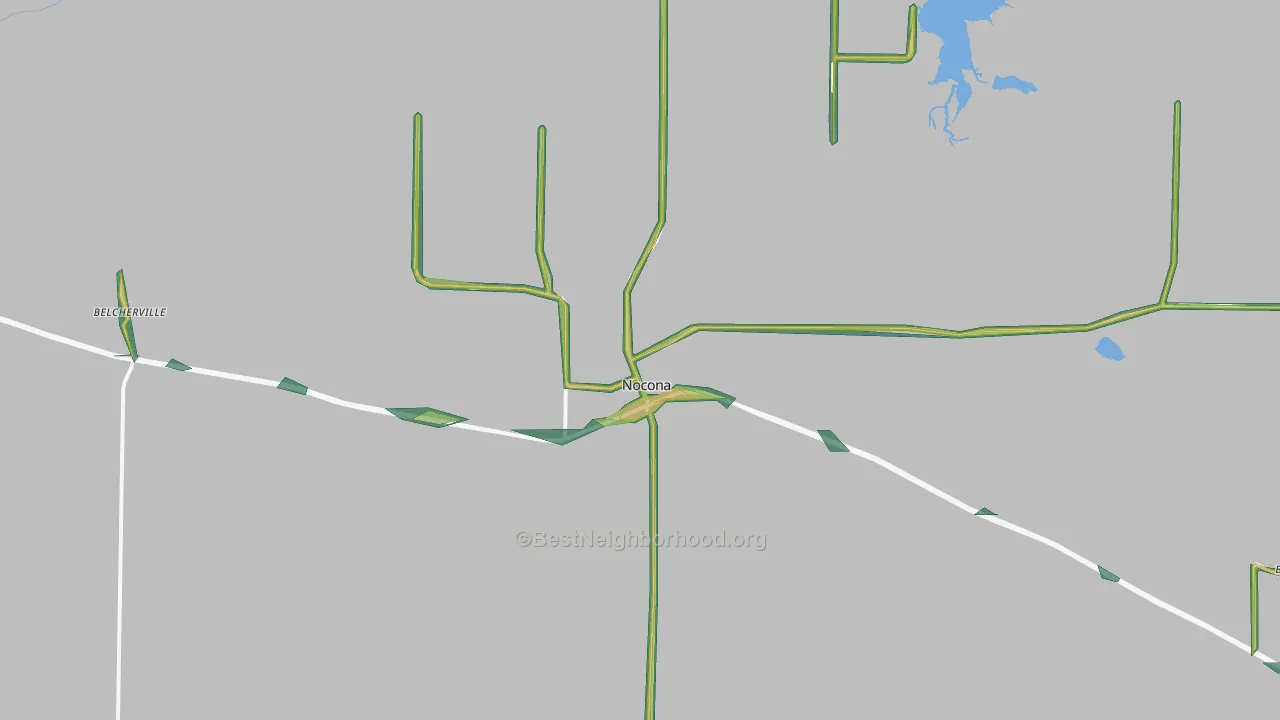Nocona, TX Map of Noise Levels in Nocona