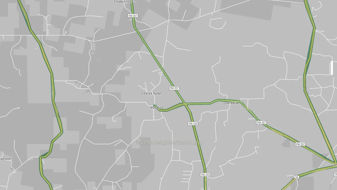 Nogalus, TX Map of Noise Levels in Nogalus